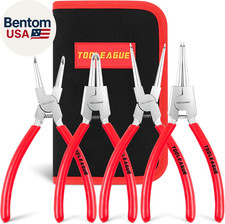 4 Pcs Snap Ring Pliers Set, Circlip Pliers, 9 Inches Internal/External Heavy Dut