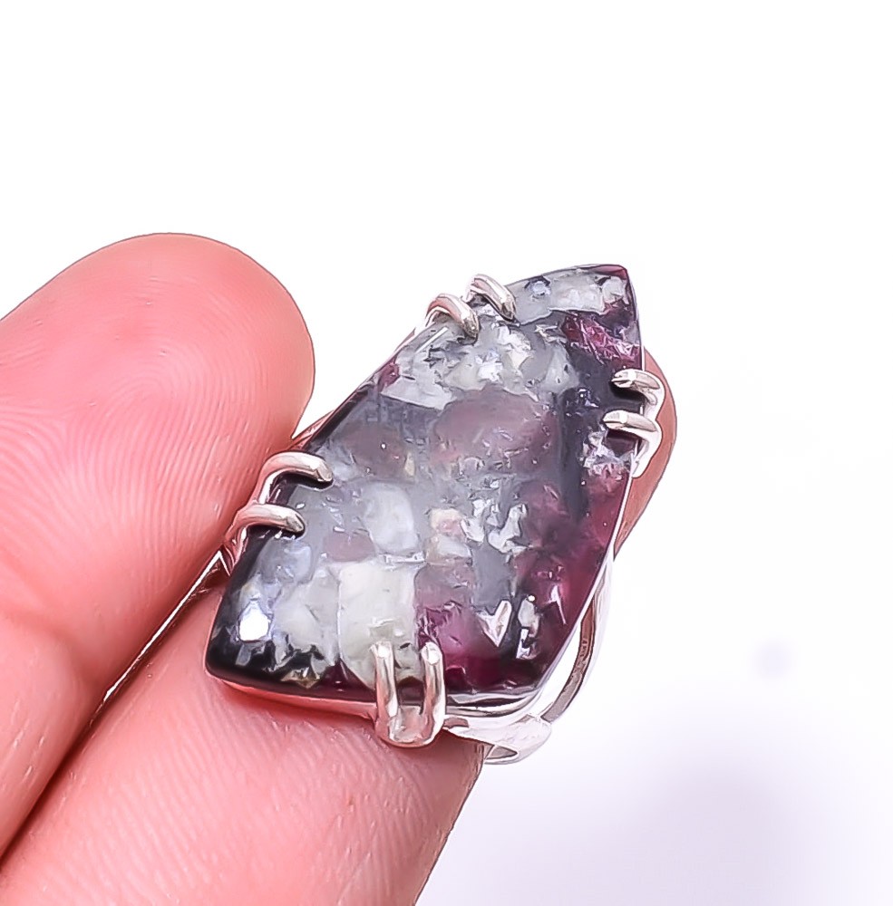 Natural Eudialyte Solitaire 925 Sterling Silver Ring s.8 R240, Christmas Gift