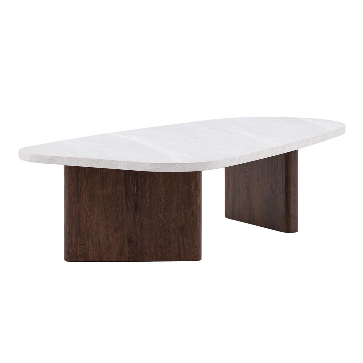Table basse design Gronvik 130cm gris clair pour salon