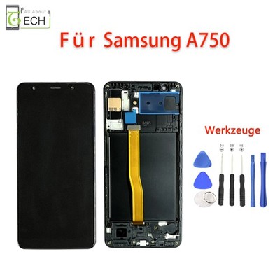 Für Samsung Galaxy A7 A750F 2018 LCD Display Rahmen Touchscreen Schwarz