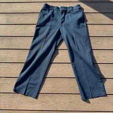 Vintage Sears Perma Press Navy Blue Straight leg workwear pants 35  waist 29  L