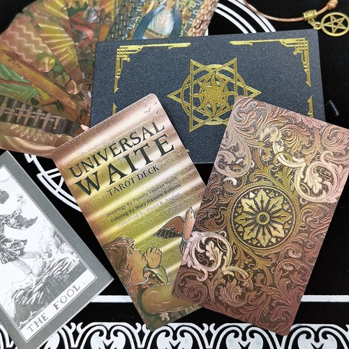 78 Gold Foil Tarot Cards Rider Waite Tarot Deck Party Games & Playing Guide Book - Picture 29 of 41