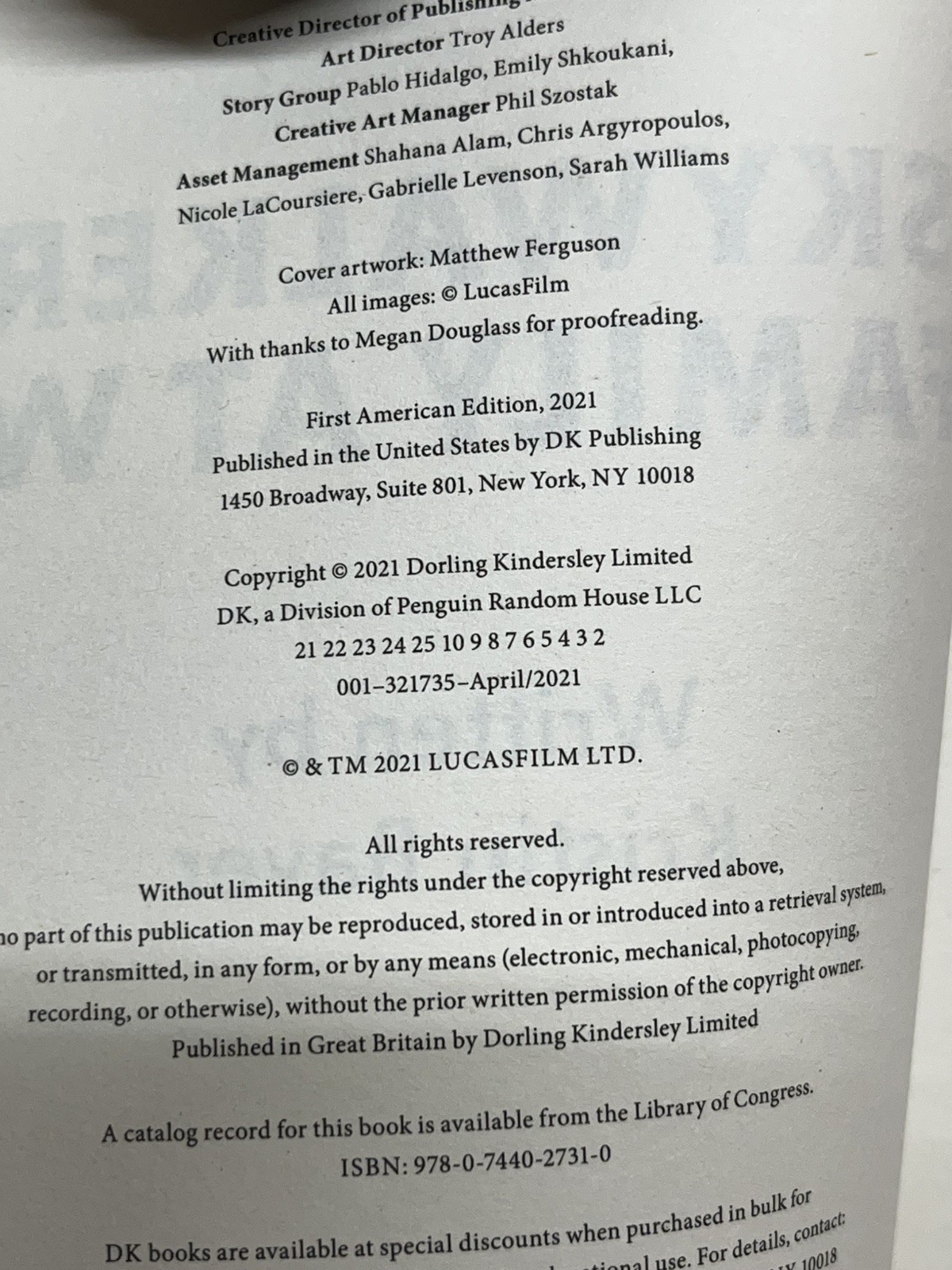 Skywalker-A Family At War By Kristin Baver 2021 First Edition, Second Printing