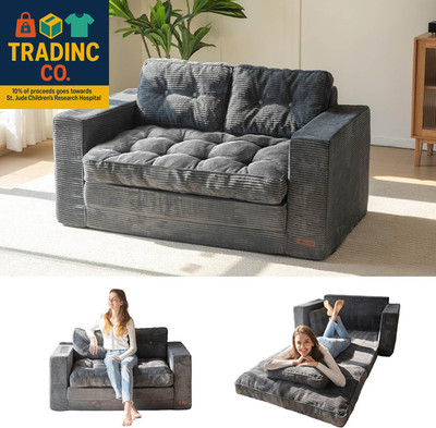 Convertible Sofa Bed, Pull Out Loveseat Sleeper Sofa, 2 in 1 Folding Couch Bed, 