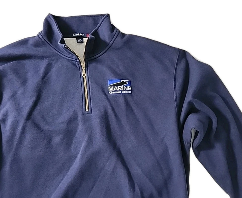 Pullover Sport-Tek Para Hombre 2XL Manga Larga 1/4 Cremallera Azul Marino Chevrolet Cadillac Foto 2 de 4