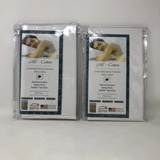 All-Cotton 100% Pillow Cover Case 21"x27" White  Allergy Protection And More (2)