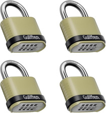 Outdoor Combination Lock, Heavy Duty Weatherproof Combination Padlock, 4 Pack Re