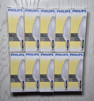 10 x Philips E14 25W matt Classic Glühlampe Glühbirne dimmbar Kein LED SES Kerze