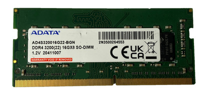 ADATA DDR4 SDRAM SO-DIMM 3200MHz 16GB RAM AD4S320016G22-BGN