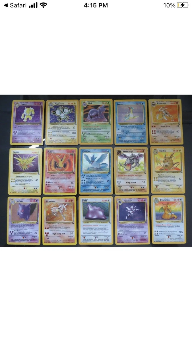 Pokémon TCG Excellent Fossil Trading Card Games Sets for sale | eBay