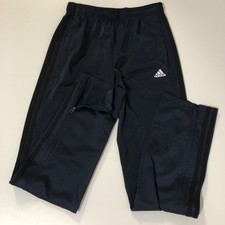 Adidas Blue w/Black 3-Stripe Climalite Open Hem Track Pants Size S