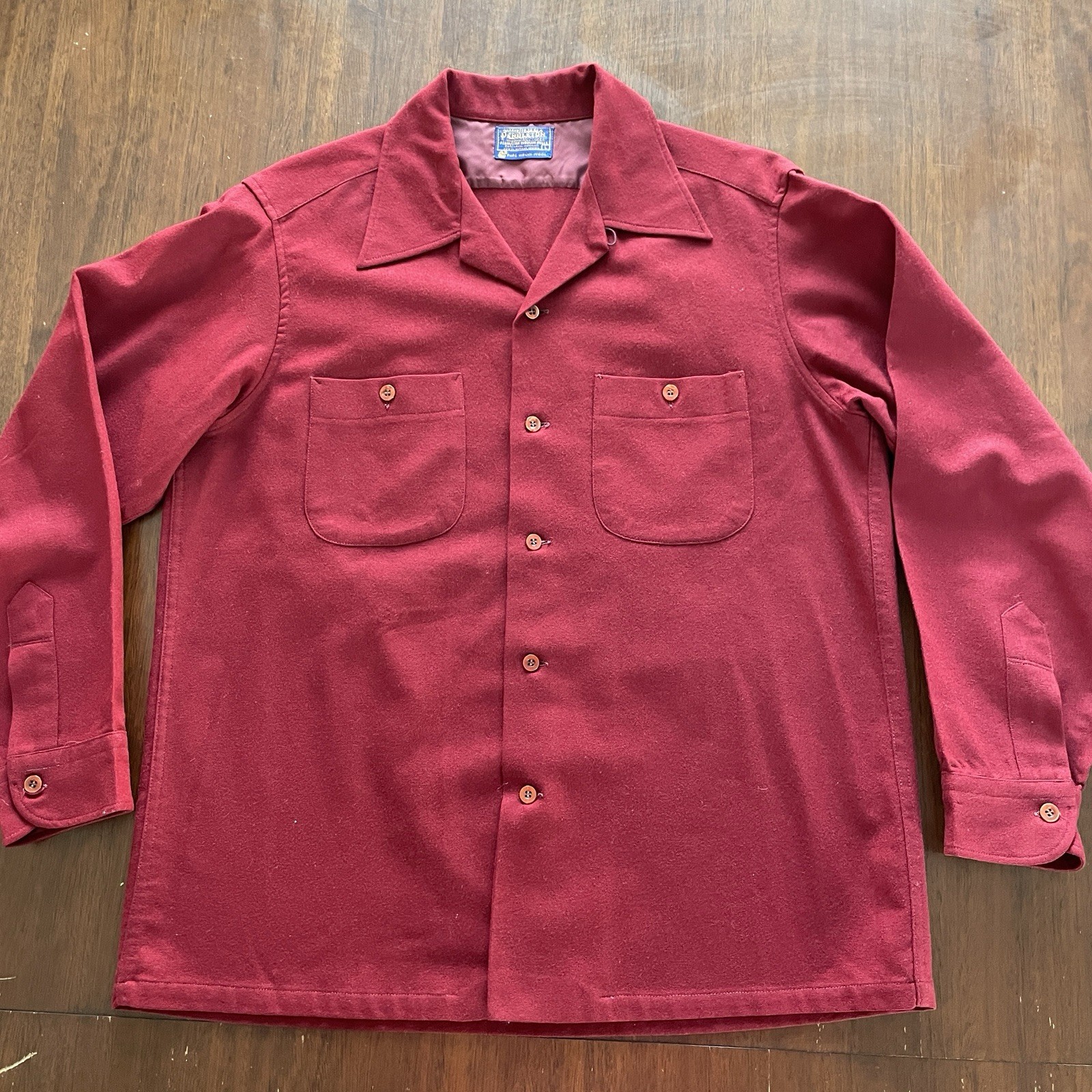 Vtg 70's Pendleton Loop Collar Red Pure Virgin Wo… - image 4