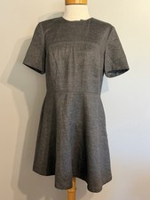ZARA WOMAN Gray Fit & Flare SOFT Fleece Feel DRESS Office Business Party Sz L
