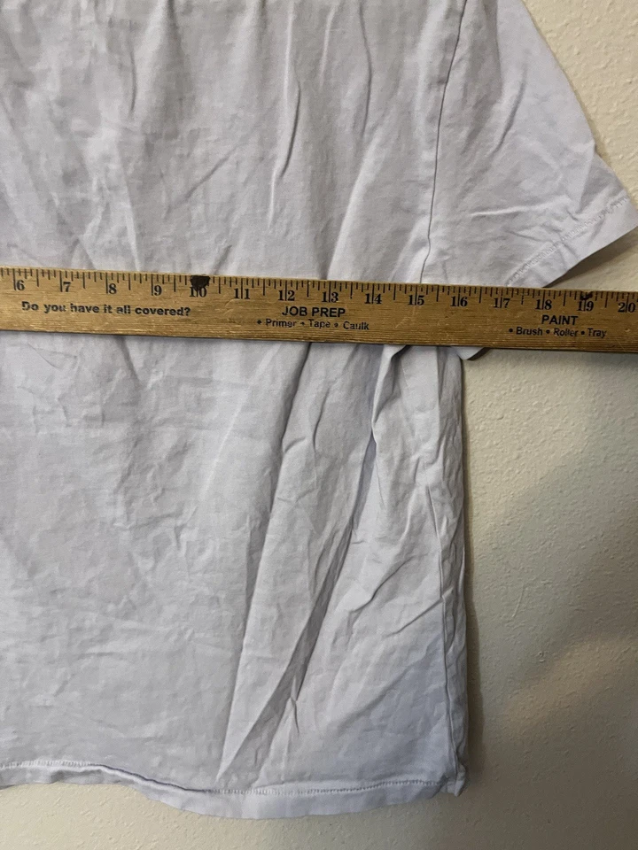 Camiseta feminina Gap pequena azul sólida gola V algodão cultivado organicamente sólido - Imagem 4 de 4