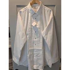 NWT Neil Allyn White Tuxedo Shirt Pleated Front 2XL 36/37 Menswear Formal