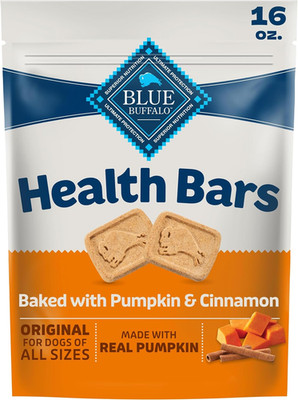 Health Bars Pumpkin & Cinnamon Dog Biscuits, 16 Oz | Oven-Baked, Crunchy Texture