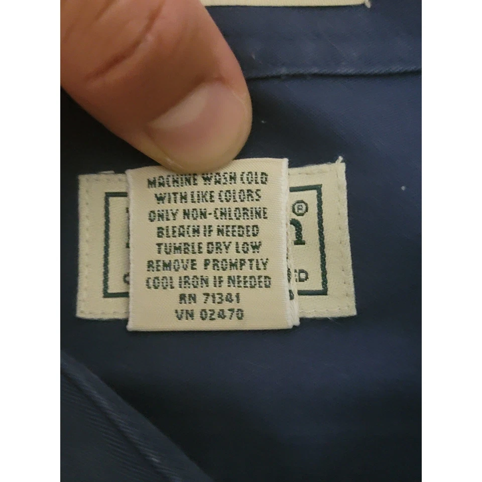 L.L. Camisa Bean XXL Alta Azul Resistente a Arrugas Manga Larga Con Botones Foto 3 de 4