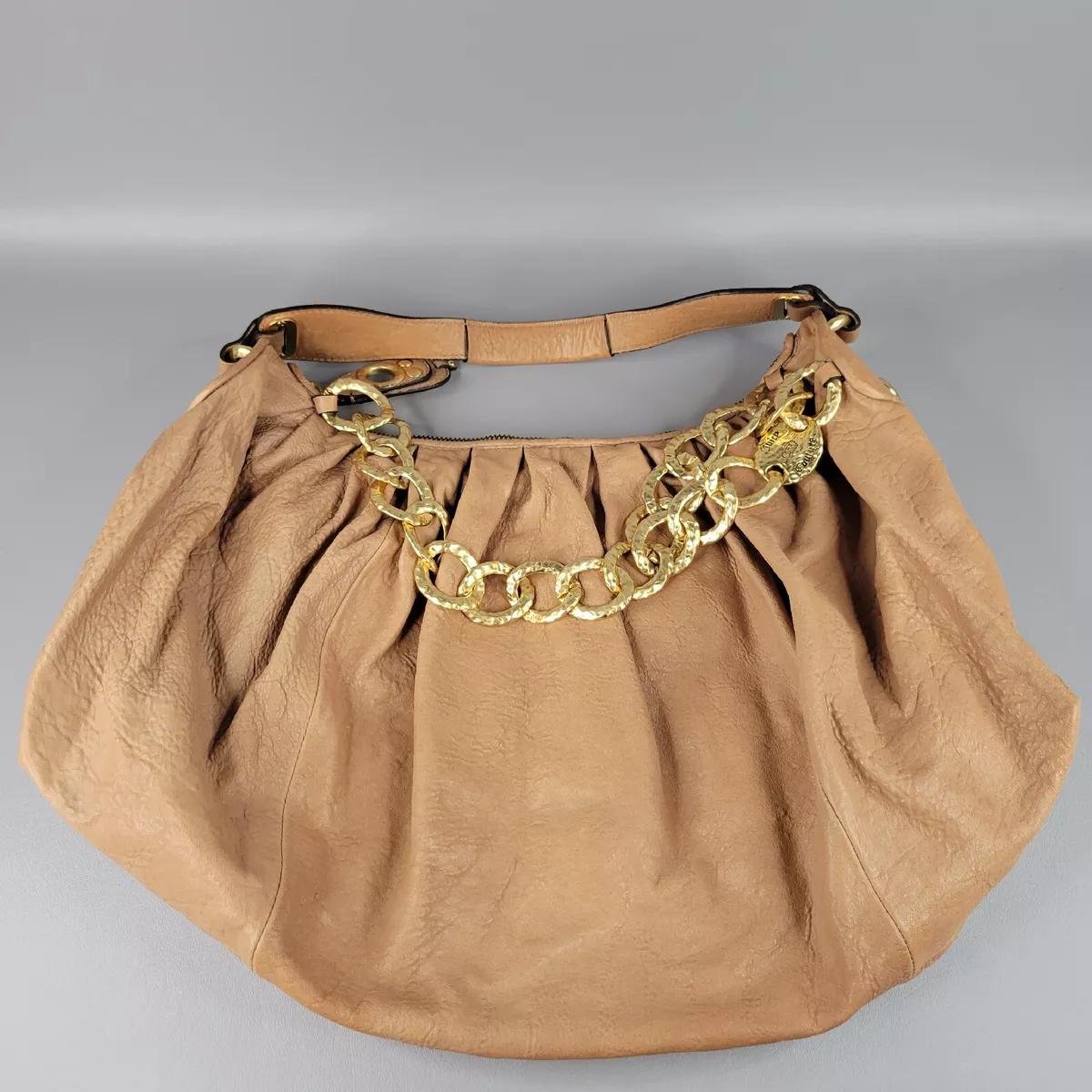 Juicy Couture Womens Shoulder Bag Purse Chain Link Pleated Lined