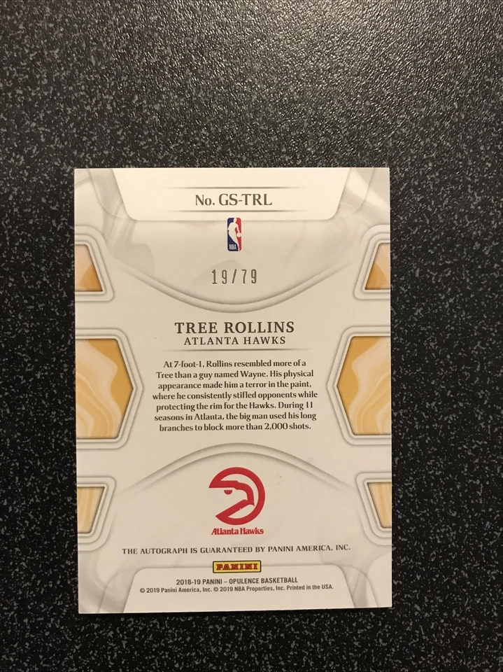 TREE ROLLINS 2018-19 OPULENCE GILDED BASKETBALL AUTOGRAPH AUTO /79 - Image 2 of 2