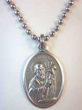  St Andrew the Apostle Medal Italy Necklace 24" Ball Chain Gift Box& Prayer Card