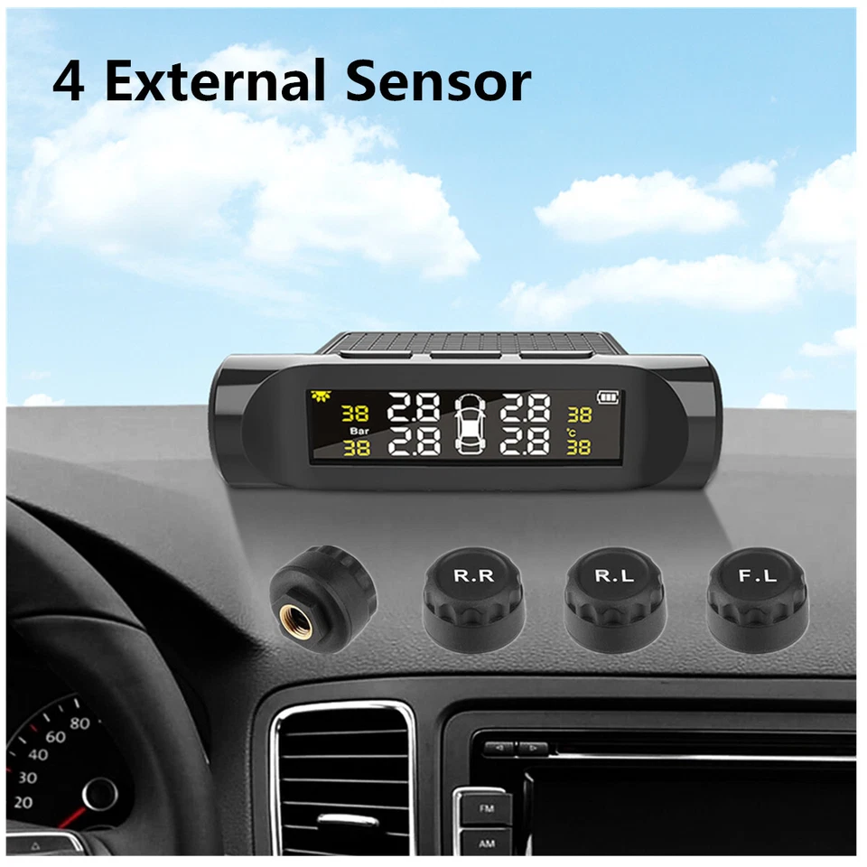 4 External Sensor Car Tire Pressure LCD Digital Display Temp Monitor System TPMS - Image 4 of 4