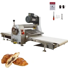 110V Dough Pastry Machine Sheeter Roller 400mm Crisp Machine for Bread Bakery