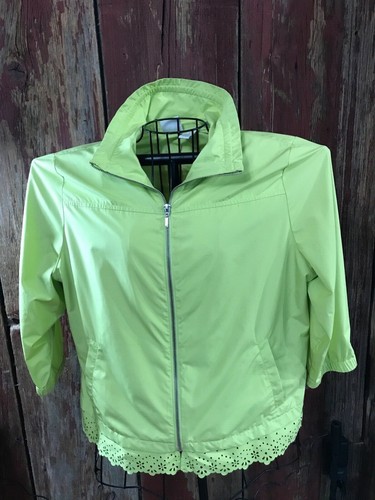 zenergy chicos1 lace cut jacket full zip lime green...........................b4 - Picture 2 of 5