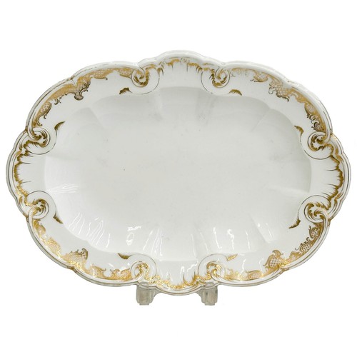 Sevres vergoldete weiche Paste Porzellan ovale Platte Plat d'entree a groselles um 1775 - Bild 1 von 7