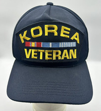 Korea Veteran Hat Ball Cap Army Navy USAF USMC Adjustable Blue Made in the USA