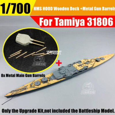 1/700 HMS Hood Wooden Deck w/Brass Gun Barrels Detail-up Part for Tamiya 31806