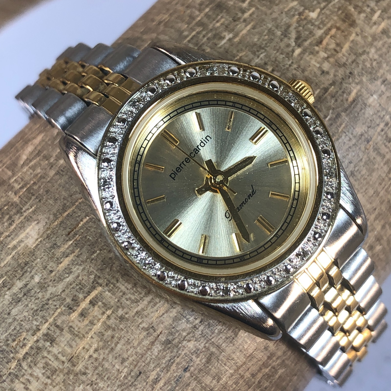 Pierre Cardin Diamond Women PVD4182TC Gold Dial Two-Toned Quartz