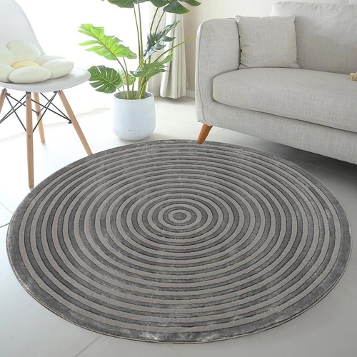 Circular Circle Round Rugs Circles Non Slip Machine Washable Floor Large Mat Rug - Picture 6 of 39