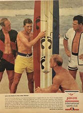 1965 Jantzen Swimwear PRINT AD Frank Gifford Bobby Hull Surf Swim Trunks VTG 60s