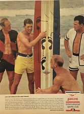 1965 Jantzen Swimwear PRINT AD Frank Gifford Bobby Hull Surf Swim Trunks VTG 60s
