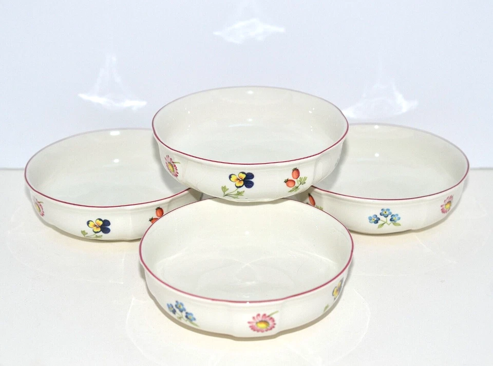 Villeroy Boch Petite Fleur * 4 FRUIT SAUCE BOWLS * 4 3/4" x 1 1/2" Flowers, EXC - Image 3 of 4
