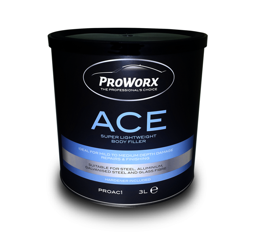 3 X PROWORX ACE SUPER LIGHTWEIGHT CAR BODY FILLER 3L WITH BPO