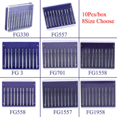 Dental Carbide Burs FG #1-5 557 Round for High Speed Handpiece 10 per package