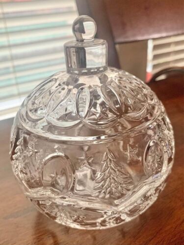 Fitz and Floyd Holiday Glass Ornament Ball Candy Dish - Picture 1 of 8