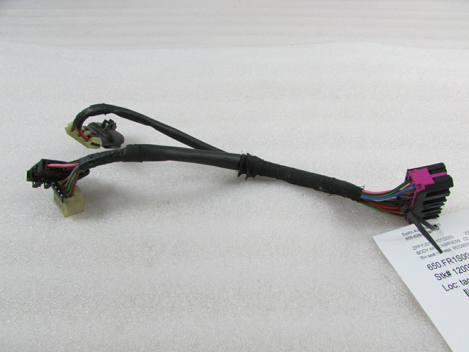 Ferrari 360, RH, Right Seat Wire Harness, Used, P/N 66329000