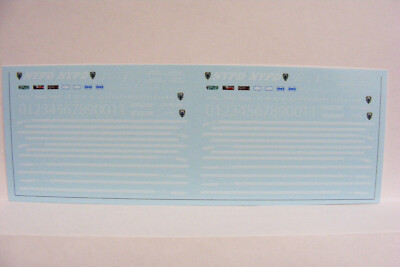 NYPD Police 1/64 Water Slide Decal Set of WHITE Markings for Dark Color CARS
