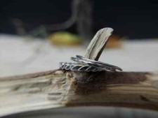 Solid 925 Sterling Silver Band Statement Meditation Handmade Ring All size-D-59