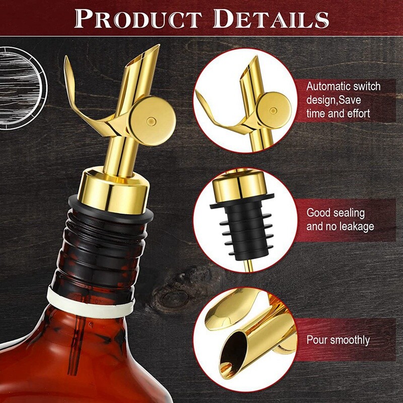 Weighted Stainless Steel Pourers Olive Oil Dispenser Spout Liquor