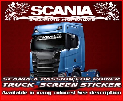 Scania A Passion for Power LKW LKW Scheibenaufkleber Glas Fahrerhausscheibe V8 R