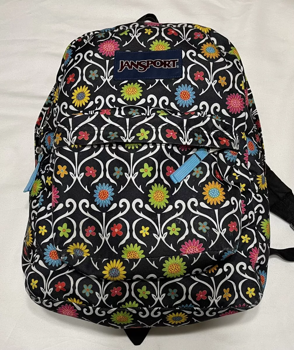 Black floral sales jansport backpack