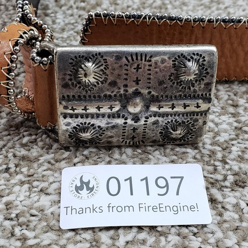 Cinturón WHIP para hombre talla 32 marrón puntada de látigo hebilla de borde de cuero genuino con cuentas - Imagen 13 de 13