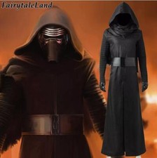 Star Wars Force Awakens Kylo Ren Cosplay Costume Black Outfit With Hood