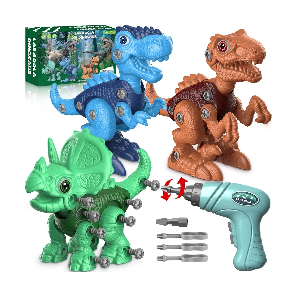 Dinosaur Toys for 3 4 5 6 7 Year Old Boys, Take Apart Dinosaur Toys for Kids 3-5 5-7 Stem Construction Building Kids Toys with Electric Drill