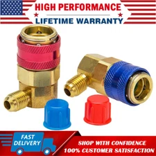 2x A/C Manifold Gauge Conversion Kit High Low Angle Quick Adapter ACME Car Auto