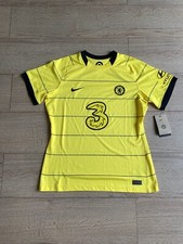 Image of Nike Drifit Chelsea FC 21/22 Women's Yellow Away Shirt UK  14 Large  Chest 38"