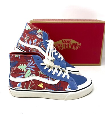 VANS Sk8-Hi 138 Decon Blue Beige Women's Canvas Suede Sneakers Size VN0A4BX2B6R